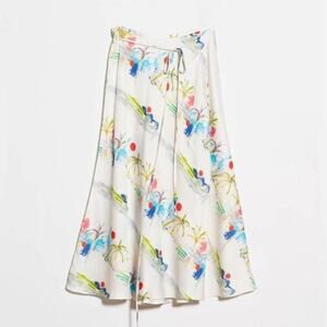 Kerri Rosenthal Astor Wrap Skirt In Turqs In White